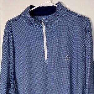 🟦 Rhoback XXL Q-Zip Pullover 🟦 | Blue Houndstooth | Gently Worn 💯